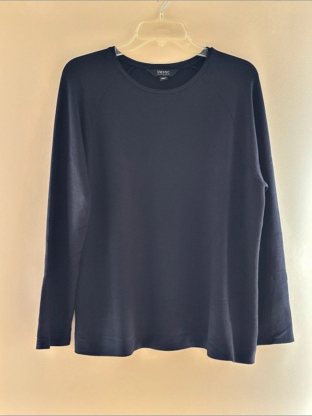 IMNYC Isaac Mizrahi Long Sleeve Tee in Black Large Like New